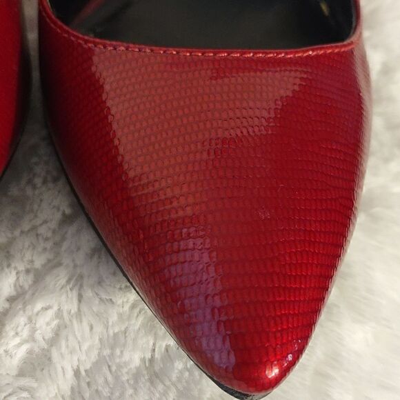 Enzo Angiolini Red Kitten Heel Pumps - Picture 3 of 6